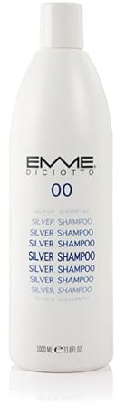 EMME DICIOTTO 00 Silver hair Shampoo 33.81 oz | 1000 ml | neutralizes yellow effect