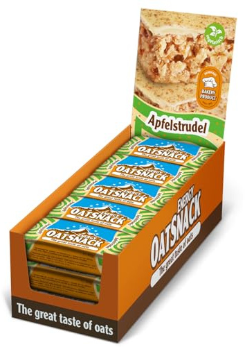 EnergyOatSnack Apfelstrudel (15x65g) | Kohlenhydrat Energieriegel mit Haferflocken für Sport & Freizeit | Langanhaltende Energie & leckerer Geschmack | Handgemacht & Veggie | Das Original