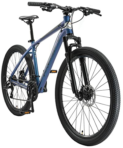 BIKESTAR Hardtail Aluminium Mountainbike Shimano 21 Gang Schaltung, Scheibenbremse 27.5 Zoll Reifen | 14, 16, 18 Zoll Rahmen Alu MTB | RISIKOFREI TESTEN