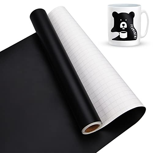 Lya Vinyl Mattschwarz Vinylfolie Plotter, Selbstklebend Plotterfolie für Cricut – 30,5cm x 4,6 m, Schwarz Plotterfolie, Selbstklebende Folie für Cricut, Silhouette Cameo 4