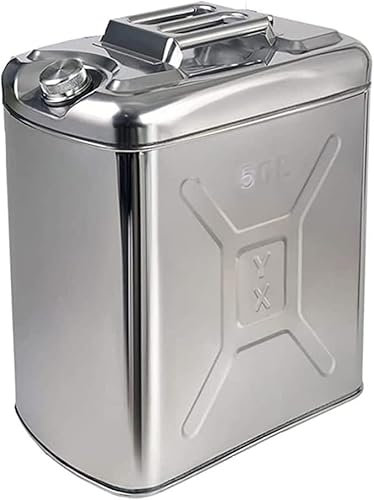 CHUNTIANMEI Tanque de Combustible de Acero Inoxidable Recipiente de bidón de Gasolina para Almacenamiento de Combustible Recipiente de Aceite diésel Recipiente de Lata Fuerte Robusto,50L