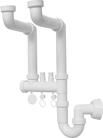 SIFONE AMICO 2 VIE 11/2 PER LAVELLI INOX C/ATT. LAVASTOVIGLIE - USCITA ø40