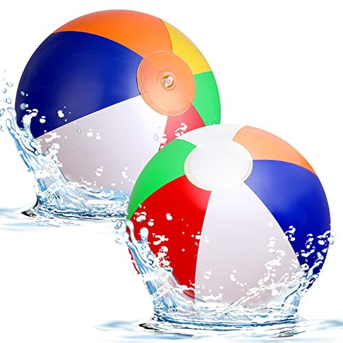 Abeillo Ballons de Plage de 13 Pouces [Pack de 2] - Ballon de Plage Gonflable pour Piscine, Jouets Aquatiques, Jouets de Plage pour Jeux de Piscine, Jouets de Piscine, Plage d'été