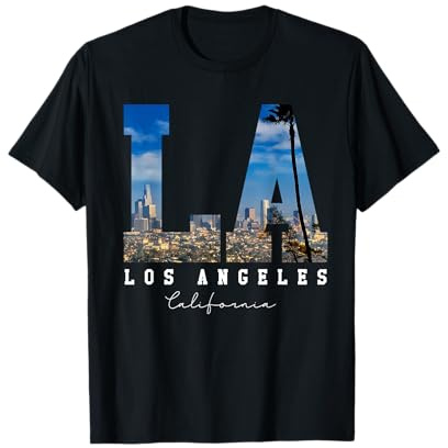 Los-Angeles California LA Skyline Pride, Schwarz/Weiß T-Shirt