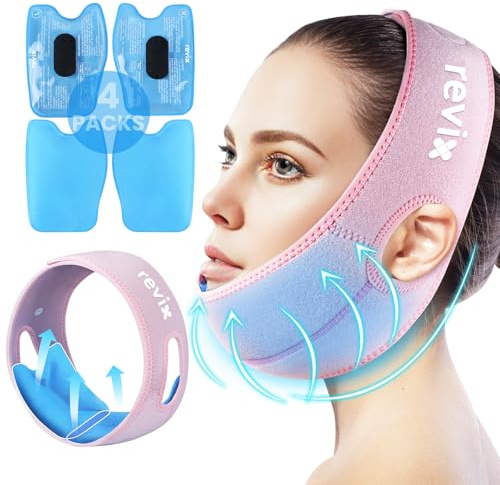 REVIX Kühlkompresse Kühlpads Weisheitszahn Gel Gesichts mit 3D-Nähkiefer-Eisbeutel für Gesicht, Schmerzlinderung für TMJ, Zahnextraktion und entfernte Zähne, Rosa