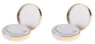 Lot de 2 boîtes vides pour fond de teint, poudre de maquillage, coussin d'air, conteneur BB crème, 15 g, doré