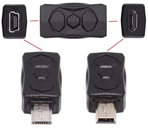 chenyang Adaptador de datos y carga USB 2.0 Micro USB a Mini USB de 5 pines, 3 piezas/set