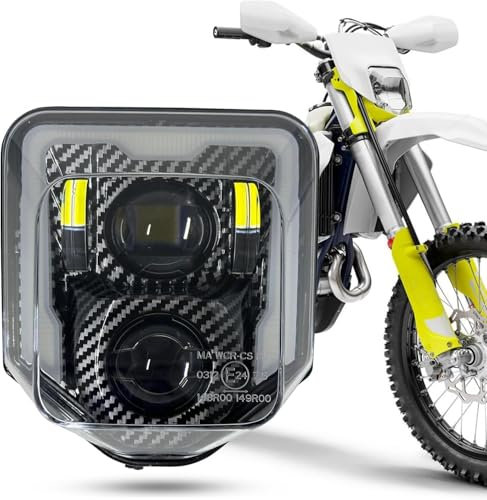 bamotoop LED Scheinwerfer für Husqvarna 2014-2023 701 Enduro 701 SuperMoto FE250 FE350 FE450 FE501 FE501S TE150 TE250i TE300i (Kohlefaser abs)