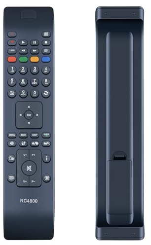 TCNOUMT Télécommande RC4800 Compatible avec Vestel Hitachi Polaroid Bush Telefunken JVC TV Télécommande Universelle RC4800 D49F283N3C P24LED13 P32LED14 P40LED13 D40F125N3C D32H125A3C D32H125Q3C C