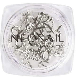 NÉONAIL Nageldekoration 3D Nail Art Schleifen - Nail Charms - Nägel Selber Machen - Nails - Nageldesign Accessories - Nailart - Nail Art Zubehör - Nagel Deko - Nagelschmuck - Silber