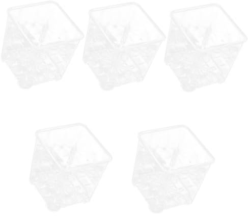 BESPORTBLE 5er-Pack Hochtransparente Orchideen-pflanztöpfe Quadratische Behälter Für Blumen Gemüse Und Sukkulenten Gartentopf Mit Drainage