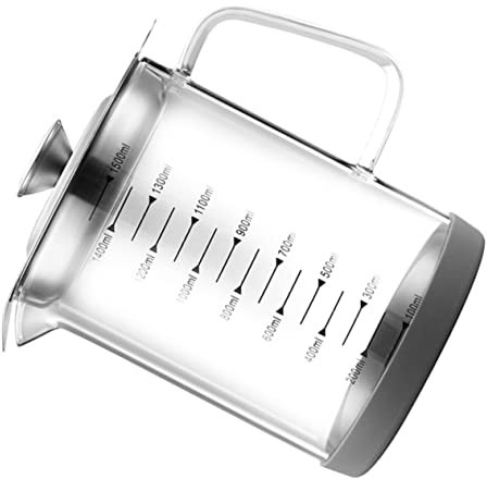Amosfun Glas Ölkanne Mit Ölfiltersieb 1,5l Küchen Ölbehälter Transparent Mit Skala Und Deckel Für Ölaufbewahrung Und Filtration