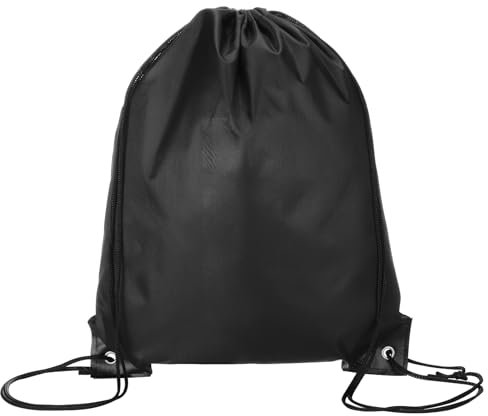 Nynkyon Turnbeutel, Sportbeutel Schwarz, 42x34cm, Unisex PE Rucksack Kordelzug schwimmbeutel für Kinder Erwachsene, Sportrucksack mit Kordelzug für Sport, Fitnessstudio, Reisen, Schwimmen, Schule, PE