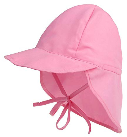Durio Unisex Schirmmütze Kinder mit Nackenschutz Baby Sonnenhut UV SPF50+ mit Bindebänder Kleinkind Sommermütze