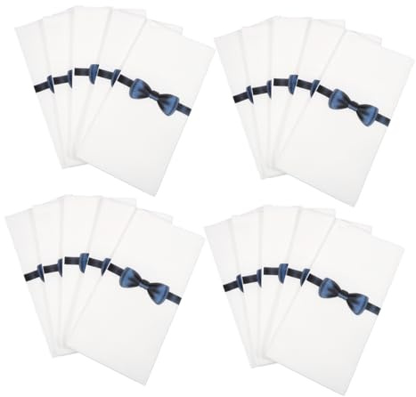 iplusmile 50pcs Pocket Napkins Bow Printing Fork Packaging Napkins Disposable Wrapping Paper Decorative Napkins for Restaurant Hotel