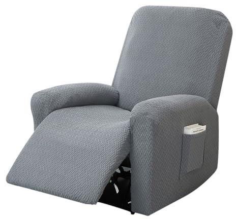 OUGPIU All-Inclusive Reclining Chair Cover, 4 PCS Velvet Stretch Recliner Cover Cover, Anti-Slip Reclining Armchairs Cover,Recliner Sofa Furniture Protector