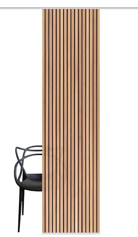 HOME WOHNIDEEN Schiebegardine PANILO, Seidenoptik, Blickdicht, 245x60 cm, Paneele, Farbe:braun, Größe:245 x 60 cm, Anzahl:1x