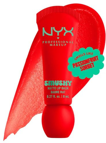 NYX Professional Makeup Balsamo Labbra Profumato, Labbra Morbide e Idratate, Effetto Soft Matte, Con Polvere di Riso di Mochi e Ceramidi, Smushy Matte, Tonalità: Soft Sorbet, 8 ml