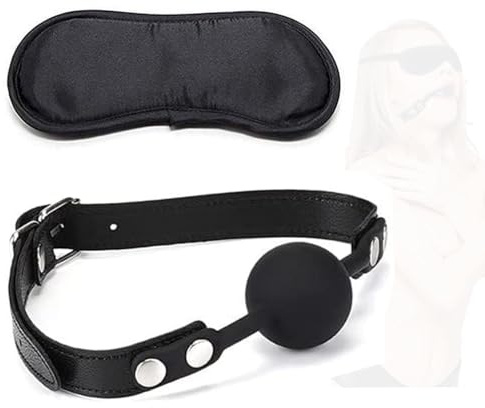 binxliuxo 2PCS Romántica bola de boca redonda ajustable y máscara de ojos misteriosa para juegos de rol para mujeres adultas