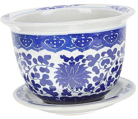 Abaodam Pot De Fleurs Céramique avec Soucoupe pour Plantes Grasses Cactus Fleurs pour Balcon Jardin Ou Intérieur