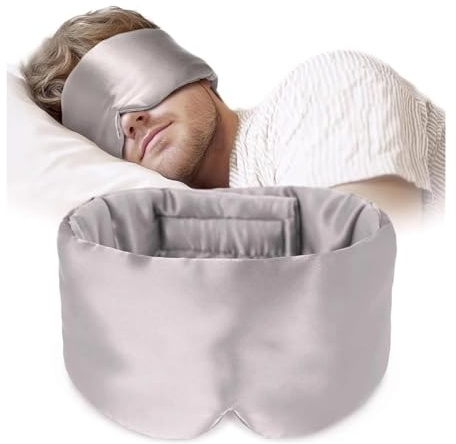 Augenmasken, Augenmaske aus Maulbeerseide, 2er-Pack, mehrfarbig(Light Gray)