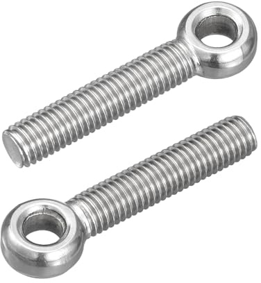 QUARKZMAN 4pcs Pernos Ojo M10 X 55 Mm, 304 Acero Inoxidable Pernos Ojo Giratorios Con Hombro Para Válvulas Compuerta Tuberías, Fijaciones Para Tuberías, Plateado