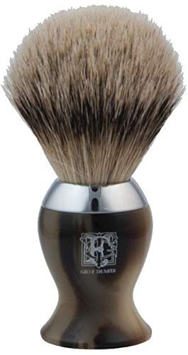 Geo. F. Trumper IB Range Shaving Brush with Best Badger Hair Simulated Horn and Chrome