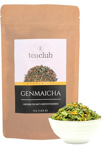 Genmaicha thé en vrac 100g, thé vert japonais avec du riz, Kirishima Japon thé vert, Teaclub thé vert