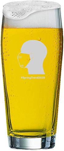 MeinGlas GmbH Vaso de cerveza con grabado de [nombre] + logotipo, 0,5 litros de cerveza Willi con diseño (Corona) y un nombre de su elección como grabado (motivo 17)