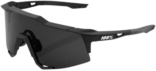100% Unisex Speedtrap - Soft Tact Black - Hiper Red Multilayer Mirror Lens Helm_sunglas_gloves_100% (1er Pack)