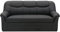 DOMO. collection Sofa Berlin, Leder, klassisches 3er Sofa, Polstergarnitur mit weichem Kunstleder und hochwertigem Federkern, 3 Sitzer 178 x 90 x 89 cm (BxTxH), schwarz
