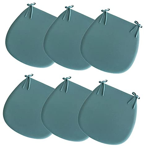 Yadlan Sitzkissen 40x40 Waschbar, Stuhlkissen Halbrund mit Schleife, Sitzkissen Stuhl Einzeln Halbrund, rutschfest Sitzpolster mit BäNdern, Universell für Indoor Outdoor KüChen Garten Grün