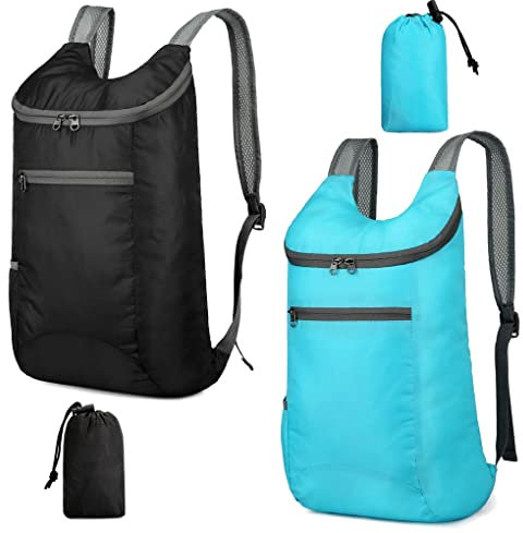 Feibmir 2 Ultraleichte faltbare Rucksäcke,Wasserabweisende Wander-Tagesrucksäcke,Packbare Rucksäcke für Herren Damen Kinder Reisen Outdoor Camping Klettern Radfahren Wandern
