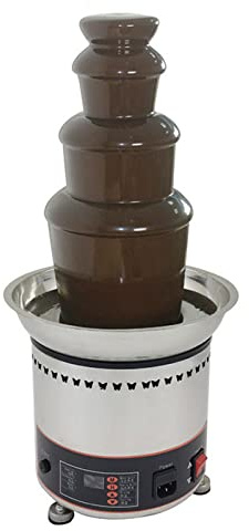 4/5/6/7 Tiers Stainless Steel Electric Chocolate Waterfall Machine/Sauce Heater,Commercial Chocolate Fondue Fountain, for Candy Butter Cheese BBQ Sauc (4 Tier)