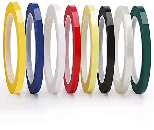 WUDQIJI Whiteboard Klebeband Whiteboard Tape Chart Tape 8 Rollen 3mm x 66 m | Whiteboard Graphic Gridding Selbstklebend Grafikband 8 Farben für Kunst Markierung Handwerk (3mm)