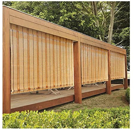 Tende A Rullo in Bambu da Esterno, Tenda a Rullo in Bamboo Naturale,Avvolgibile Bamboo Naturale, Cool Traspirante,Tapparella di bambù Interni, per Case, Balcone,W170xH280cm/W66.92xH110.23in