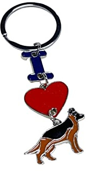 MeiAOBest Dog Keyring,I Love Dog Pendant Key-ring,Metal Pet ID Tags Keychain Keyfob Key Tags Dog Lovers Keychain Gift