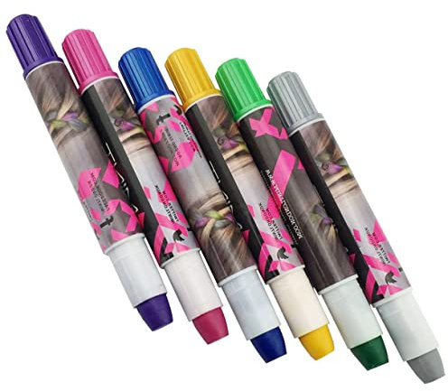 Warmhm 6stücke Teiliges Set Temporäre Haarkreide Tragbarer Haarkreide-stift mit Metallic-glitzer Haarfarben-werkzeug für Haarfarben Färbe-set Kreidestifte