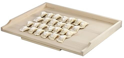 KADAX Planche à pâtes en bois de peuplier de qualité supérieure avec barres de butée, planche à pâtisserie traditionnelle pour pâtes, gâteaux, raviolis (un côté, 60 x 80 cm)