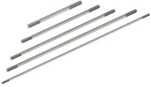 QUARKZMAN Gewindestange Doppelseitiger Verbindungsstift aus 304 Edelstahl für DIY RC Hubschrauber Modell & DIY Material, M3x45mm, M3x75mm, M3x100mm, M3x120mm, M3x200mm, Packung mit 25 Stück