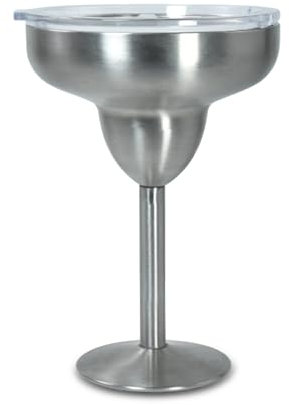 AGH Verres à martini en acier inoxydable avec couvercle, verres à margarita isothermes à double paroi, verres à cocktail pour fête, vacances, pique-nique, piscine, plage et terrasse (acier inoxydable)