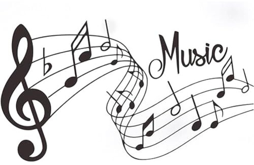 CREATCABIN Decalcomanie da Muro Musicali Adesivi da Parete con Note Musicali Simboli in Vinile Decorazione Parete Decalcomanie Murali Impermeabili Decorazioni per La Casa Arte 34x60cm