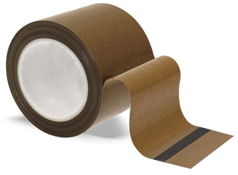 Anchira Cinta PTFE Adhesiva 60 mm x 10 m, Alta Temperatura, Selladora para Envasadora al Vacío, Sellado Manual e Impulso