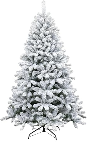 Árbol de Navidad Artificial de Pino nevado Yukon de 1,8 m, 550 Puntas, Ramas Nevadas, arbusto, decoración del hogar, Soporte de Metal