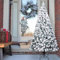 SHATCHI 6Ft/1.8m Yukon Pine Artificial Green Christmas Tree Snow Flocked 550 Tips Branches Snowy Bushy Xmas Home Decorations, Metal Stand, Polyvinyl Chloride, 180cm
