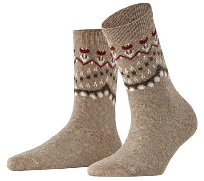 FALKE Women's Cosy Wool W So Viscose Cashmere Plain 1 Pair Socks, Beige Melange 4091 Special Edition, 5.5-8