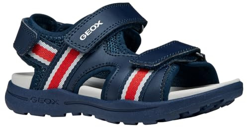 Geox J Vaniett Boy B Sandales, Bleu Marine/Rouge, 30 EU