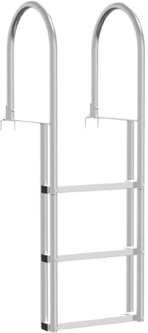 vidaXL 3-Step Dock Ladder Silver 45 x 11.5 x 134 cm Aluminum
