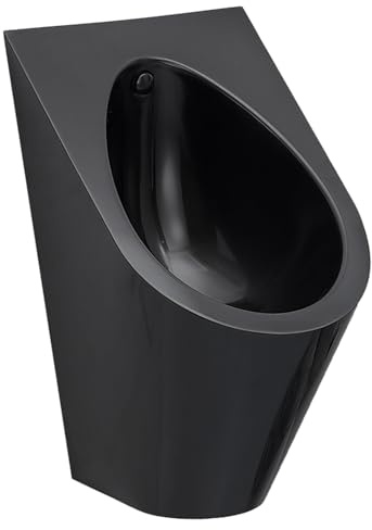 Pink Palm Urinario de Acero Inoxidable 304 Negro para Hombre. Urinario de Pared de Acero Inoxidable con Drenaje por inducción. Inodoro público Vertical para baños, hoteles y Tiendas.