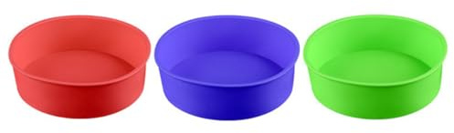 JECOMPRIS Set 3 Stampi per Torta in Silicone 17 Cm Rotondi, Stampo da Forno Antiaderente per Cupcake e Dolci, Utensili da Cucina per Casa e Pasticceria Professionale Colore Colore Casuale